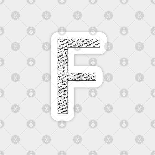 Typographic monogram cutout F Sticker by Slownessi